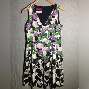 Womens Talbots Dress Oprah Winfrey Collection Floral Formal V Neck Petite